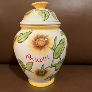 Sunflower Biscotti Jar with Lid